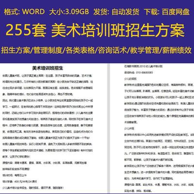 少儿美术培训班招生方案培训机构市场招生续班话术报名咨询体验课