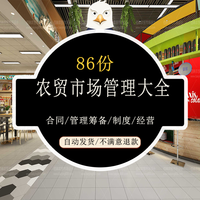农贸市场前期筹备管理制度人员岗位职责与招商方案及各类合同范本
